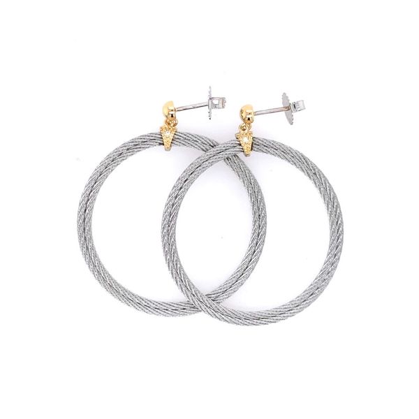 ALOR Grey Cable Drop Earrings