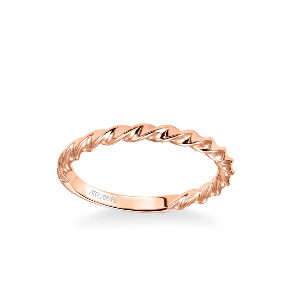 Jolie Contemporary Polished Rope Wedding Band