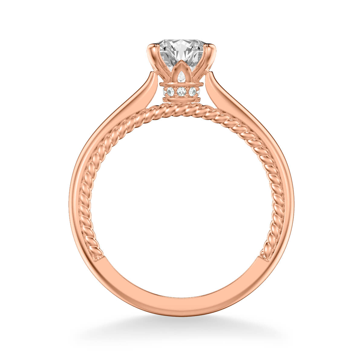 Cameron Contemporary Solitaire Rope Diamond Engagement Ring