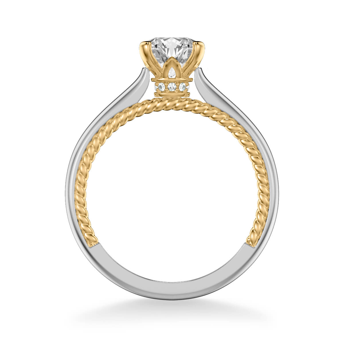 Cameron Contemporary Solitaire Rope Diamond Engagement Ring