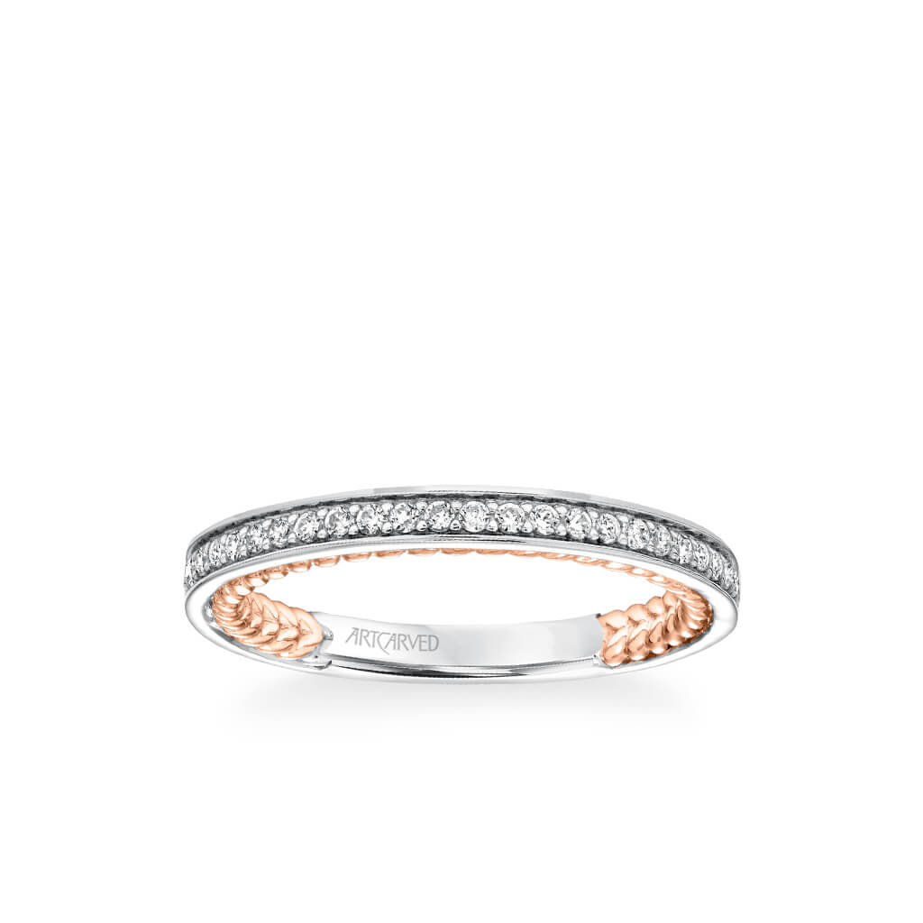 Keira Contemporary Diamond and Rope Wedding Band