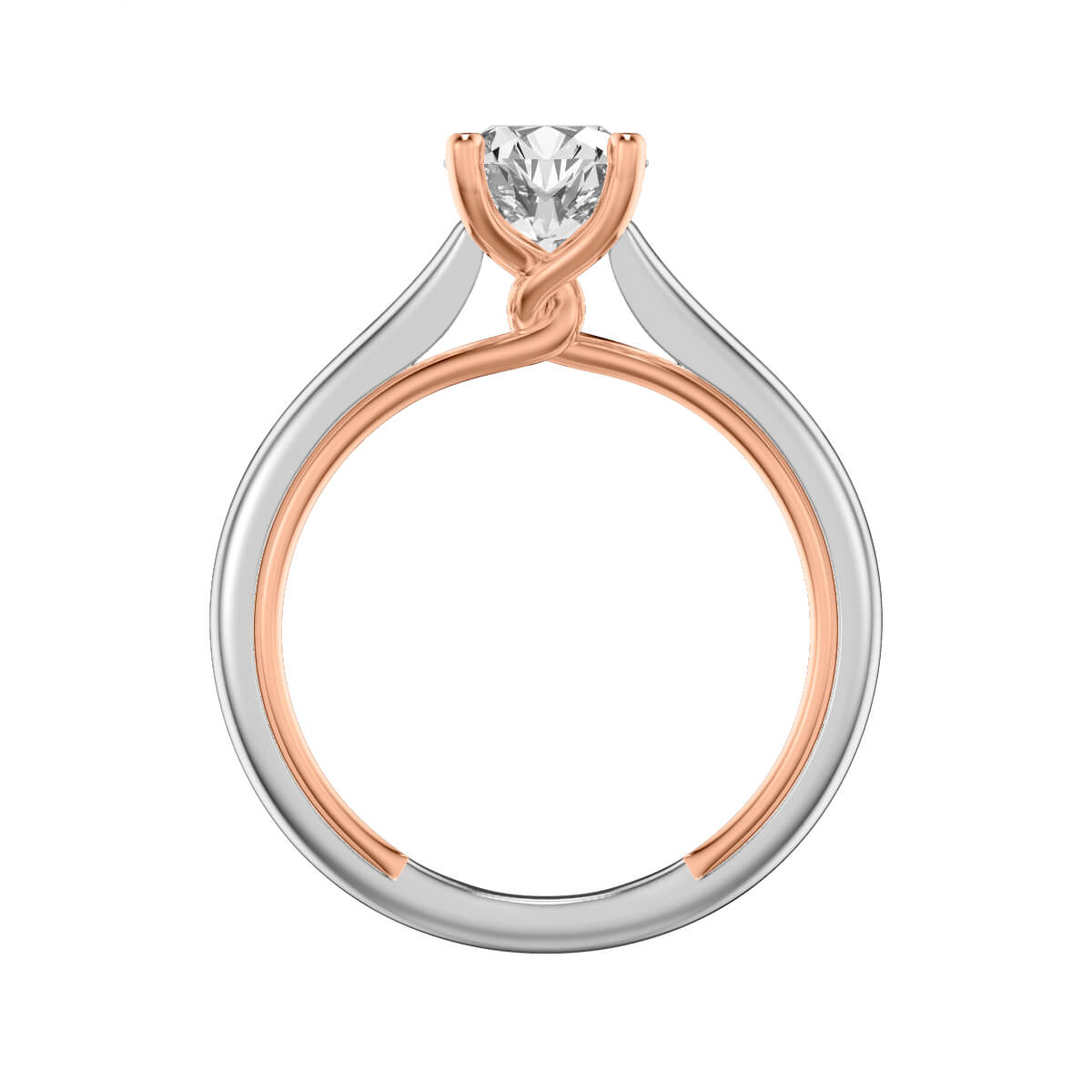 Tayla Contemporary Solitaire Twist Diamond Engagement Ring