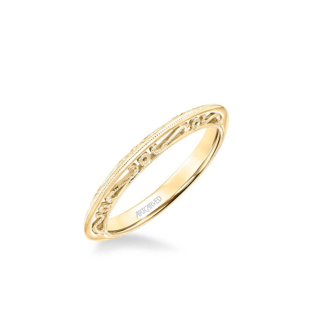 Audriana Vintage Heritage Collection Milgrain Filigree Scrollwork Wedding Band