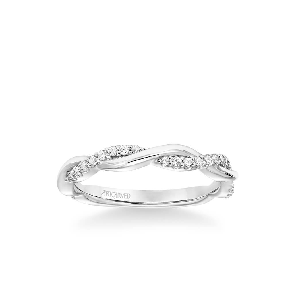 Daffodil Contemporary Half Diamond Half Polished Wedding Band