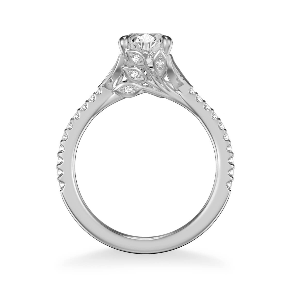 Bluebelle Contemporary Side Stone Floral Diamond Engagement Ring