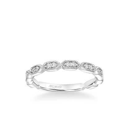 Cressida Vintage Heritage Collection Diamond and  Milgrain Wedding Band