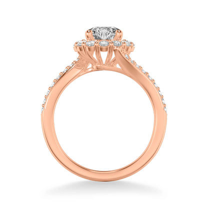 Sierra Contemporary Bypass Halo Twist Diamond Engagement Ring