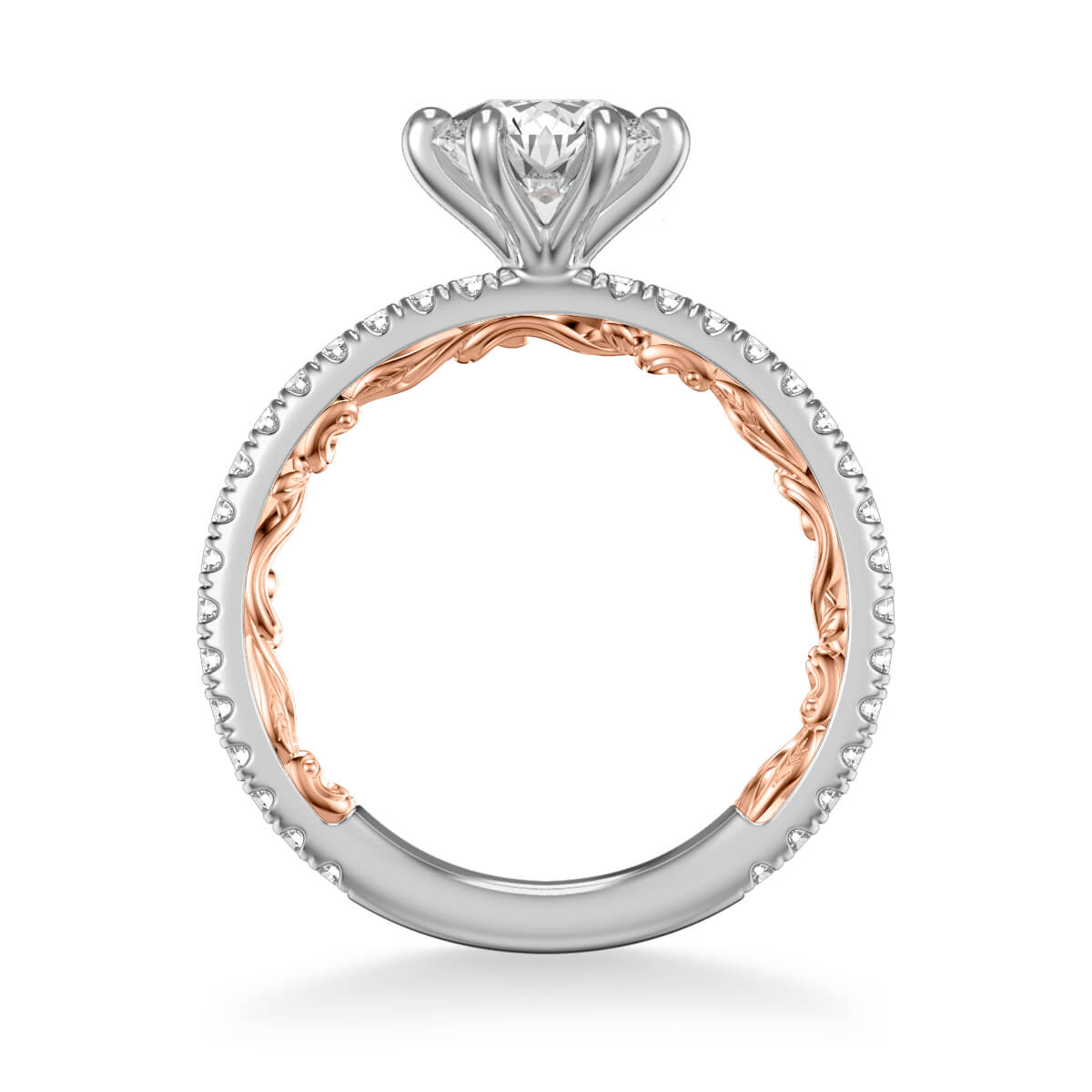 Lara Lyric Collection Classic Side Stone Diamond Engagement Ring