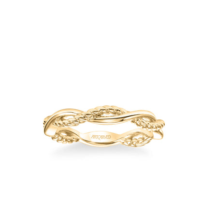 Stackable Band with Half Diamond Half Polished Twist