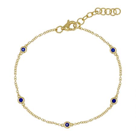 14K Yellow Gold Sapphire by the Yard Bracelet