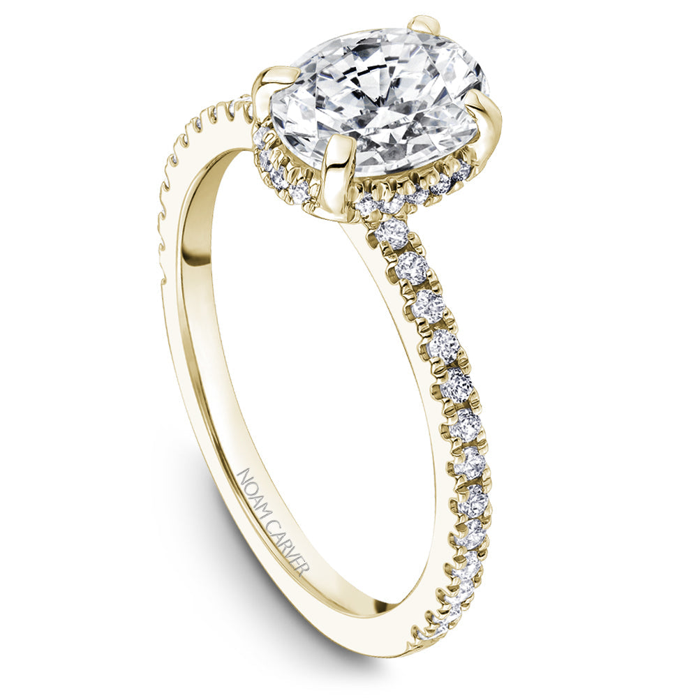 Noam Carver Oval Center with Rollover Halo Diamond Engagement Ring B264-01A