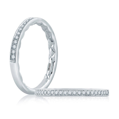 A.Jaffe Milgrain Detail Diamond Quilted Wedding Band MR2182Q/12