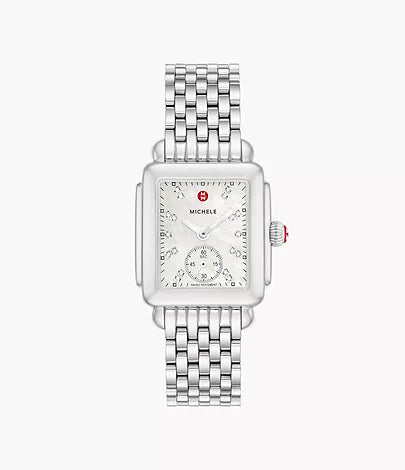 Michele Deco Mid Stainless Diamond Dial Watch - MWW06V000002
