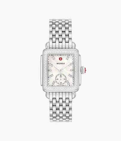 Michele Deco Mid Diamond Stainless Steel Watch - MWW06V000122