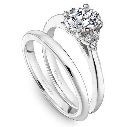 Noam Carver Oval Center with Unique Accent Diamond Engagement Ring R060-02A