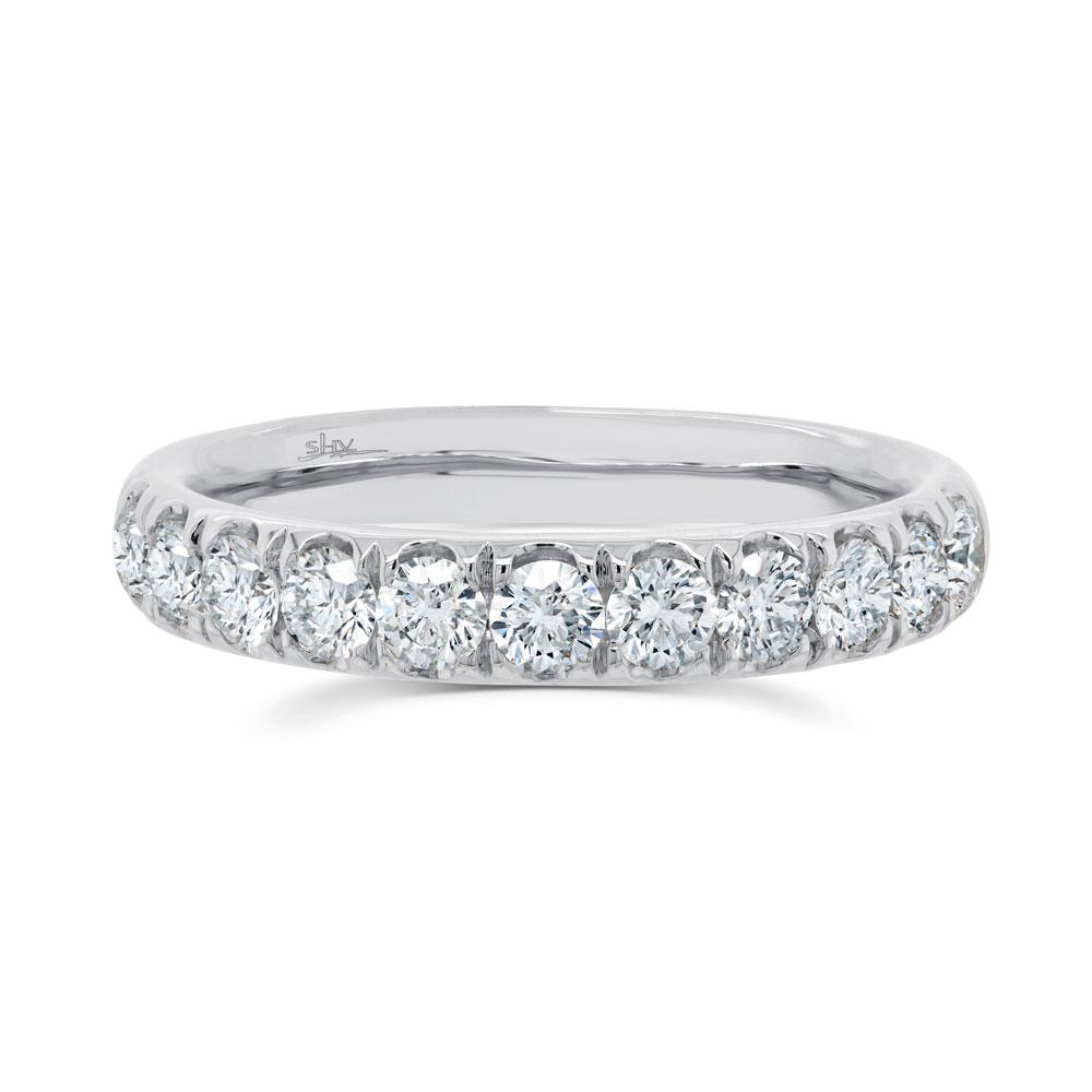 14K White Gold Diamond Band