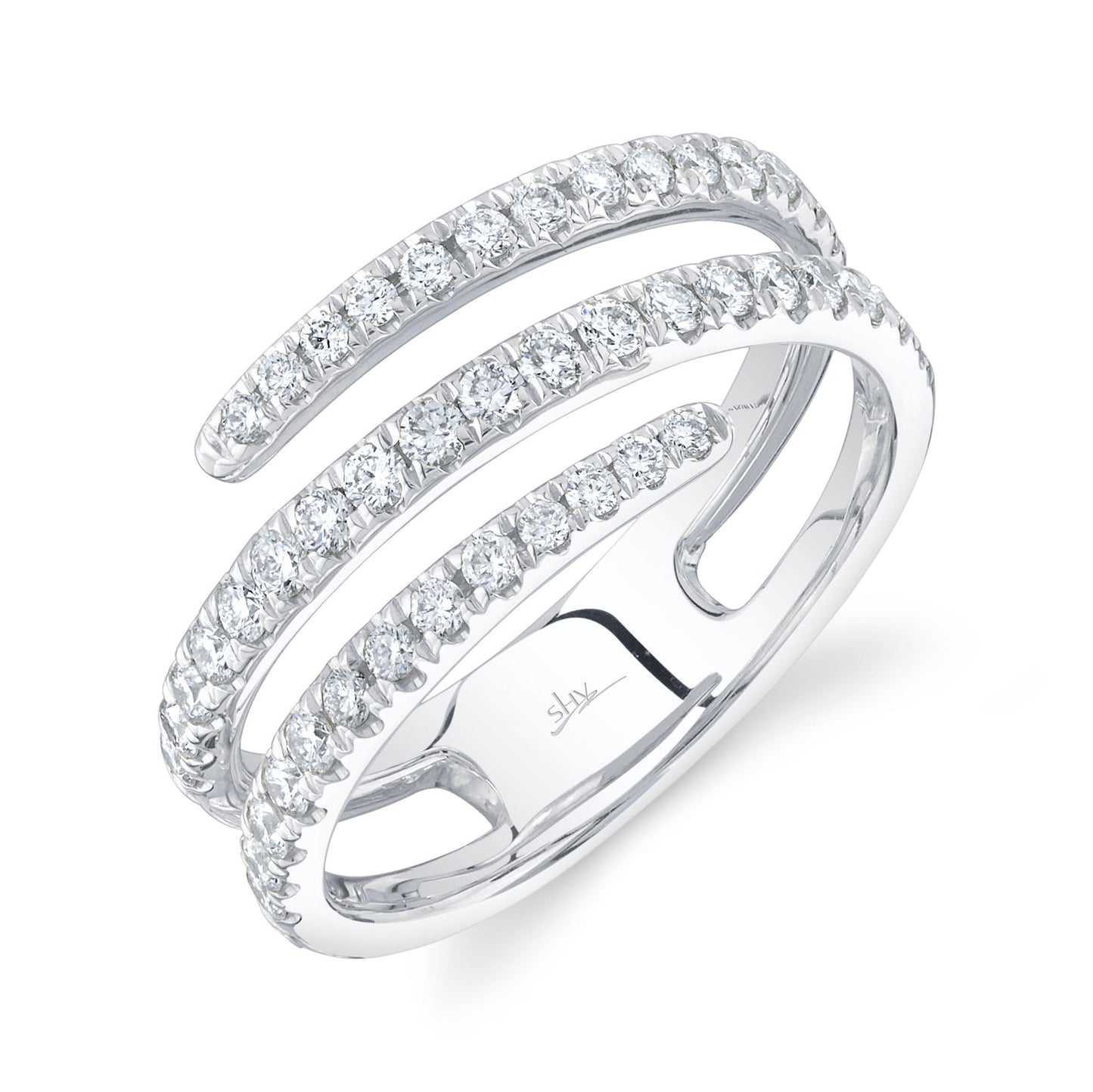 14K White Gold Diamond Wrap Around Ring