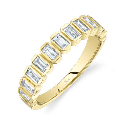 14K Yellow Gold Diamond Baguette Band