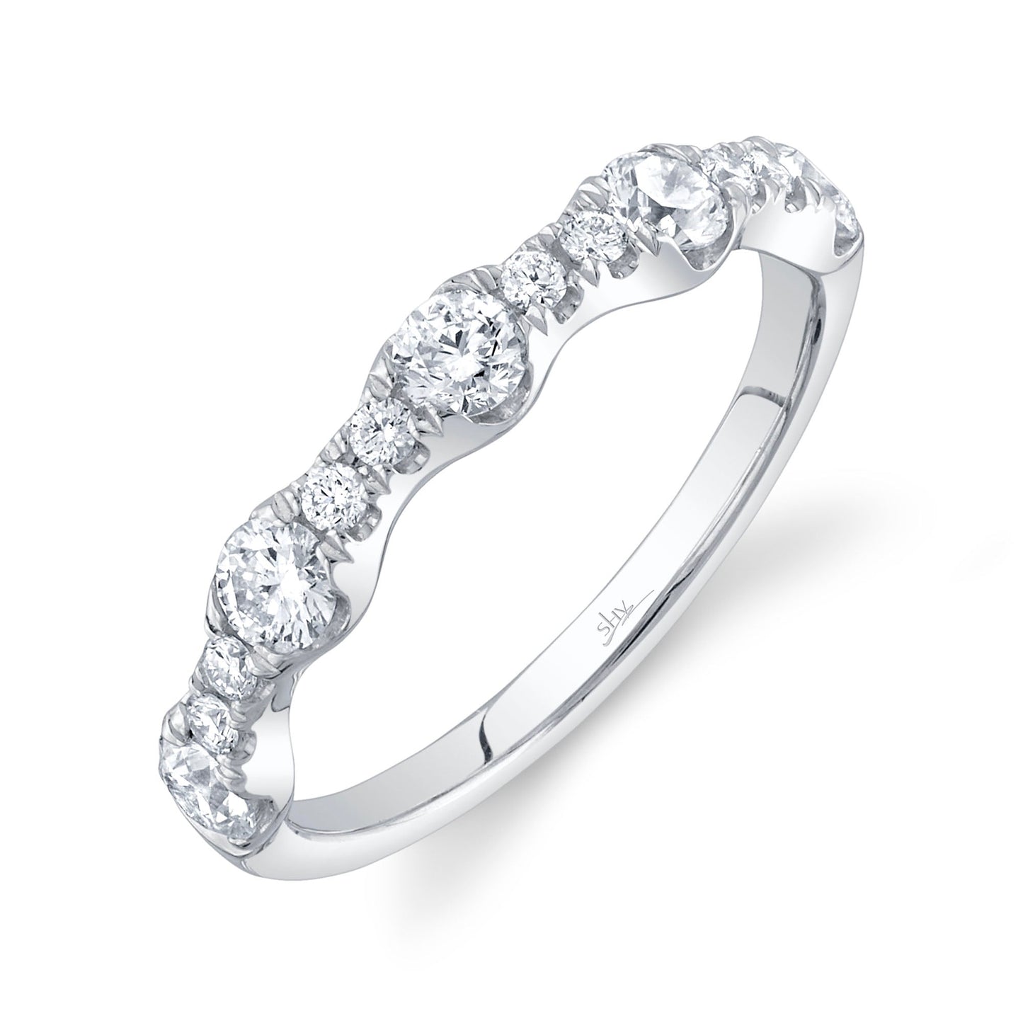 14K White Gold Diamond Band