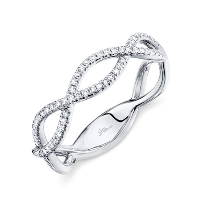 14K White Gold Diamond Twist Eternity Ring