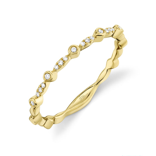 14K Yellow Gold Bezel Setting Band