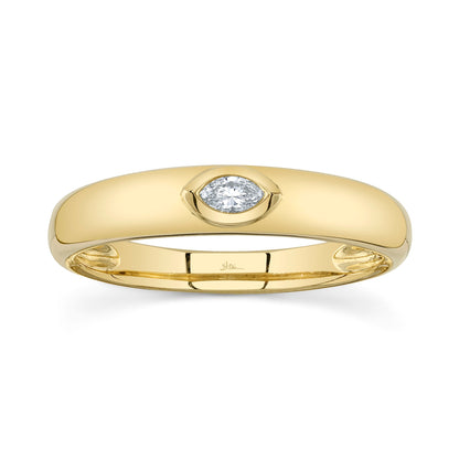 14K Yellow Gold Marquise Bezel Band