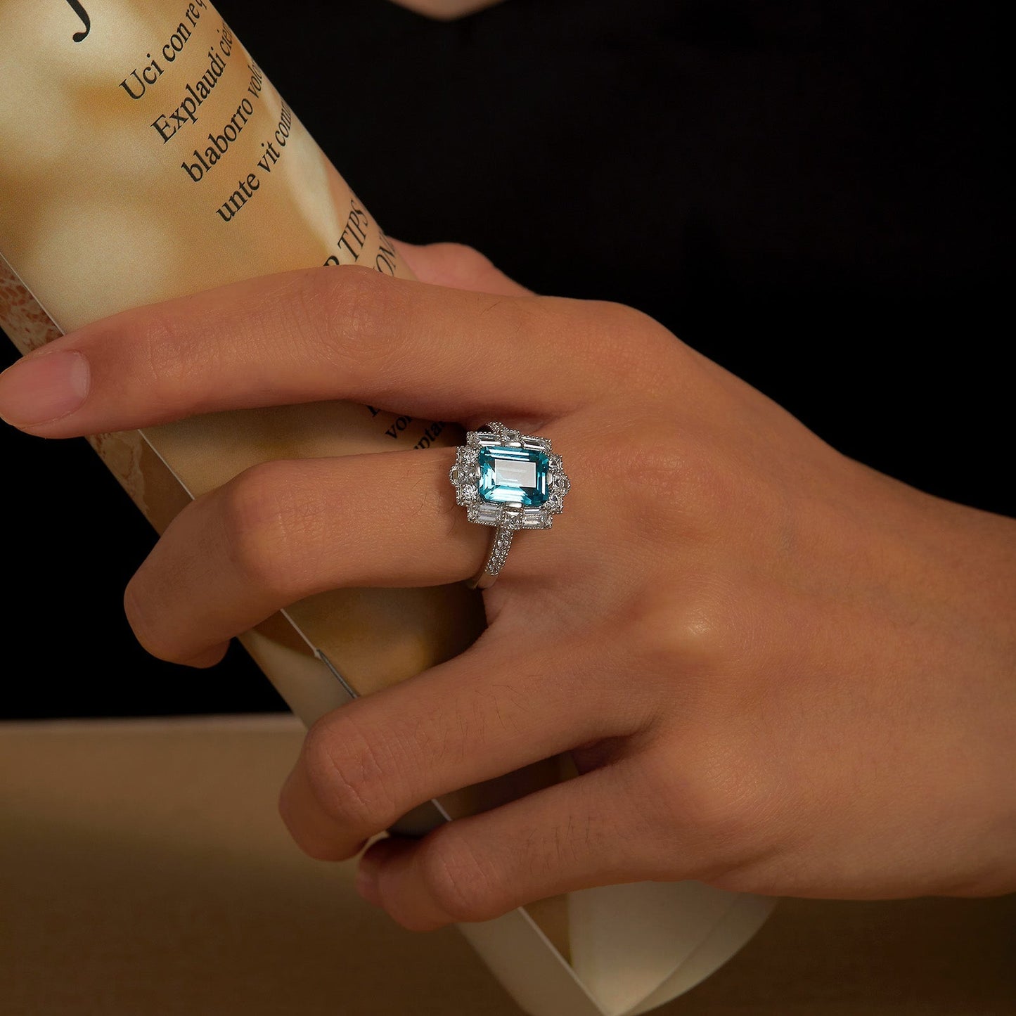 Fancy Lab-Grown Sapphire Halo Ring