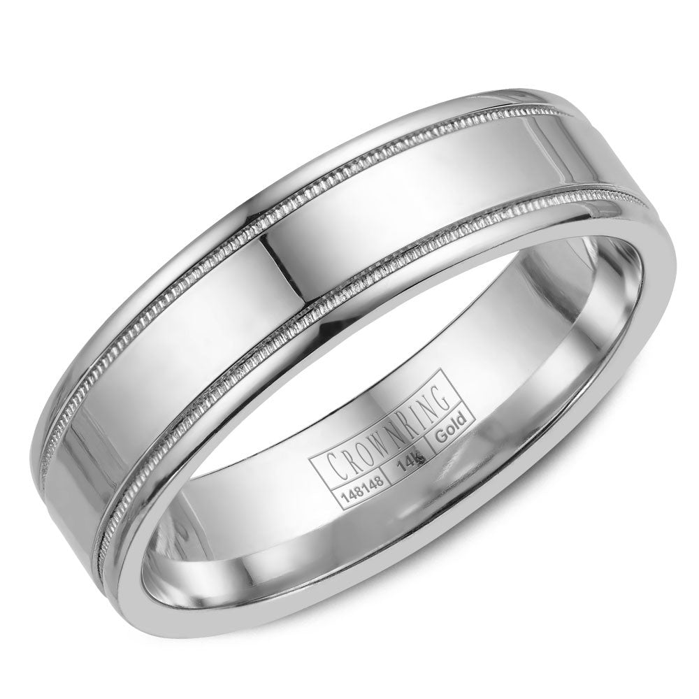 CrownRing 6MM Wedding Band with Milgrain Detailing WB-6901